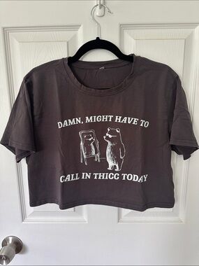 Crop Graphic Tee - "Call In Thicc Today"